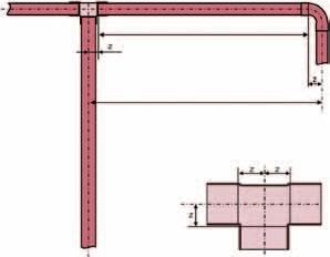 Úkoly 1. Vypoãítejte pro následující instalaci délku pfiífiezu L podle metody rozmûru Z. Vzdálenost osov ch ãar ãiní 2500 mm. Rozmûry Z: oblouk: Z = 26,4 mm T-kus: Z = 15,0 mm 4.