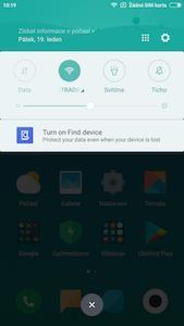 Notifikační lišta Systém MIUI je vybaven stahovací lištou, ve které se zobrazují nejrůznější upozornění ze všech aplikací.