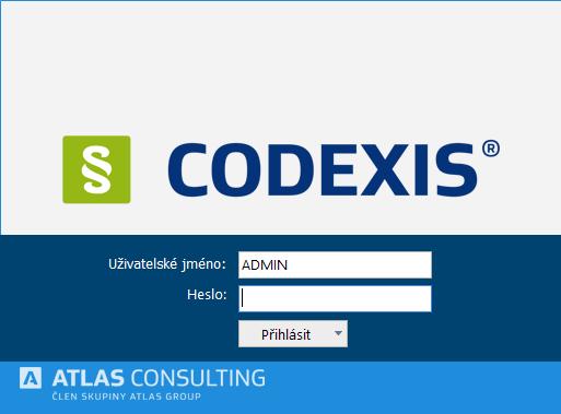 5.2 Přihlášení uživatele Je-li produkt Codexis využíván v síťovém provozu, případně v zabezpečeném prostředí, je často velmi důležité zamezit jeho užívání neoprávněným osobám.