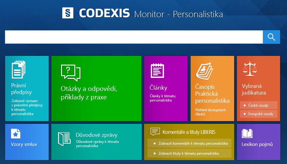 6.15 Monitor - Personalistika Doplněk Monitor Personalistika usnadňuje personalistům orientaci v klíčových oblastech práva.