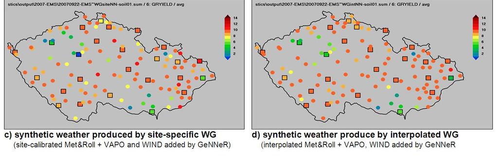 variables (VAPO, WIND): nearest neighbours resampling WG validation should precede its application: - direct validation - indirect validation A) 4-variate 6-variate: 4-variate series: @DATE SRAD TMAX