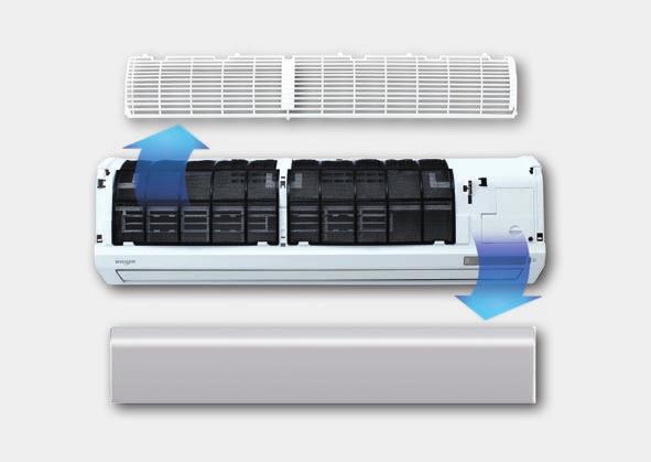 Mimořádně tichý provoz Interiérová (vnitřní) část jednotky sestávající se z ventilátoru a motoru umožňuje v klidovém režimu co nejtišší chod v úrovni 20dB.