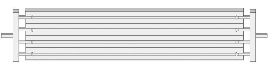 SÁLAVÝ PANEL - ZÁKLADNÍ SPECIFIKACE Sálavý panel MSP 2 koncový RAL 9016 (bílá), 4 cm izolace, zavěšovací karabiny koncový (včetně dvou navařených registrů možná různá zapojení dle str.