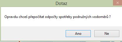 Při spuštění funkce se program dotazuje na období, za které chceme odpočet spotřeby podružných vodoměrů provést.