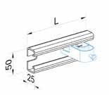 KABELOVÝ NOSNÝ SYSTÉM SOLACE Profil C x25x2 L Profil C x25x2 slouží k montáži jednoduchých stoupacích vedení. Pro upevnění profilu na stěnu slouží dva otvory o šířce 12 mm na kraji zadní stěny.