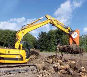 R Klučicí a štípací hlavice klučí a štípá pařezy i kořenový materiál.