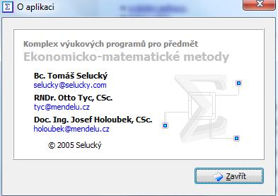 Informace o freeware softwaru, který byl využit pro