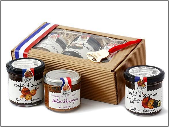 SPECIALITY FRANCIE Dárková krabička s francouzskou tapenádou a chutney.