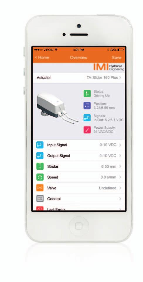 Pohony pro vyvažovací a regulační ventily A4 HYTUNE Regulace Výhody Snadné používání Komfortní