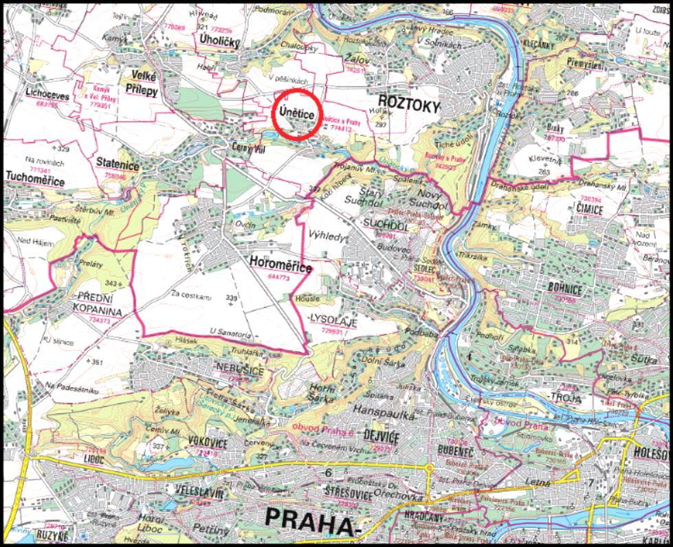 2. Charakteristika obce V této kapitole jsou popsány obecná fakta o obci Únětice z pohledu zeměpisného historického a dopravního. 2.