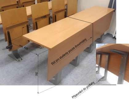 Obrázek 4 Typ židle u katedry pro vyučujícího 4. Stůl pro studenty (označení N03) Shodného nebo obdobného typu dle obrázku 5 (možno shlédnout na učebně B 21).