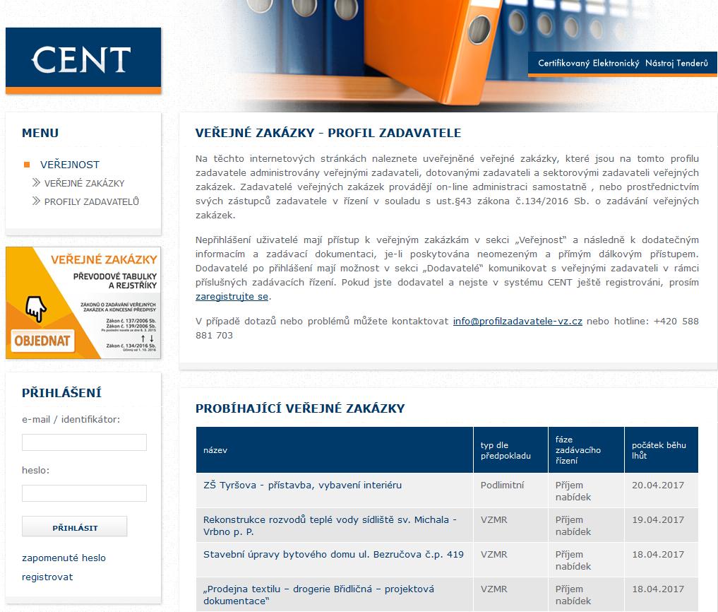 certifikační autority informujte se u provozovatele, která certifikační autorita vydala serverový certifikát Vámi používané verze CENTu. Méně vhodnou alternativou je udělení bezpečnostní výjimky.