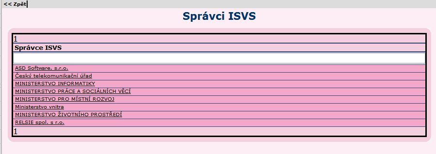 ISVS poskytuje služby vybírají se ISVS podle toho, zda ISVS poskytuje či neposkytuje služby jiným ISVS.