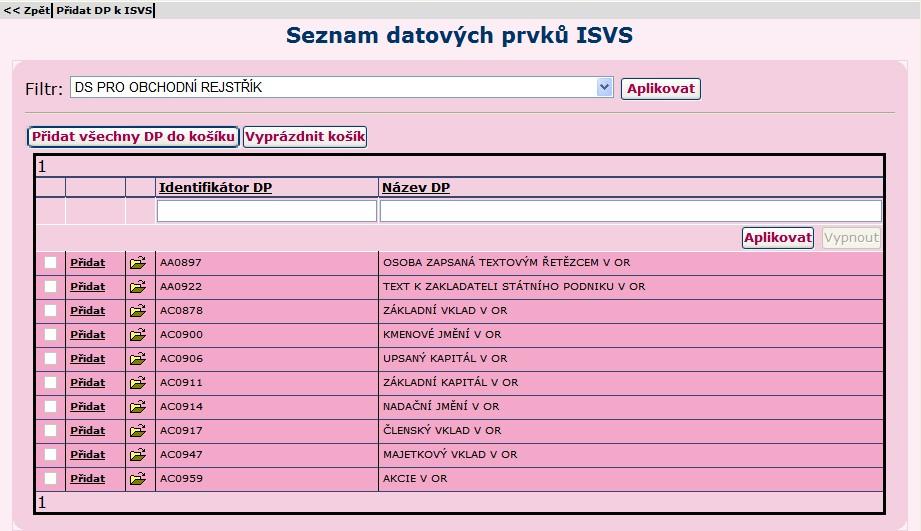 Uživatelský slovník, který si POS předem připravil v ISDP, je v IS o ISVS přístupný pouze tehdy, pokud jsou POS v IS o ISVS a POS v ISDP totožní (mají stejnou e-mailovou adresu).