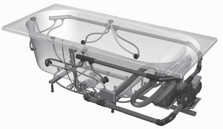 KOMBIPOOL (Airpool + Whirlpool) 5 6 8 4b 9 7 11 1 3 2 4a 10 ZÁKLADNÉ VYBAVENIE Systém je dávaný kompletne zmontovaný. Štandardné vyhotovenie povrchu trysiek, ovládacích prvkov: chróm Súčas dávky: 1.