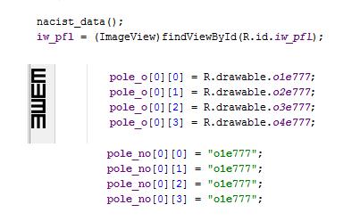 5.3 Ukázky kódů Kód celé aplikace v Android Studiu je příliš obsáhlý, jelikož se dělí do několika activit (do několika tříd), proto tento kód neleze ukázat celý.