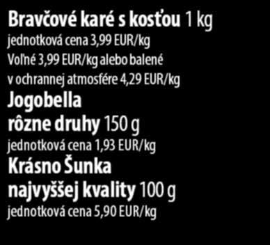 Jogobella rôzne druhy 150 g jednotková cena