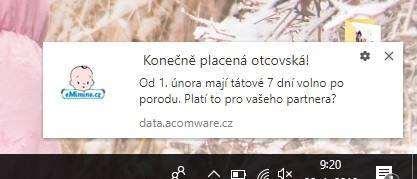 Push notifikace a soukromá zpráva Nastaveno pro webové