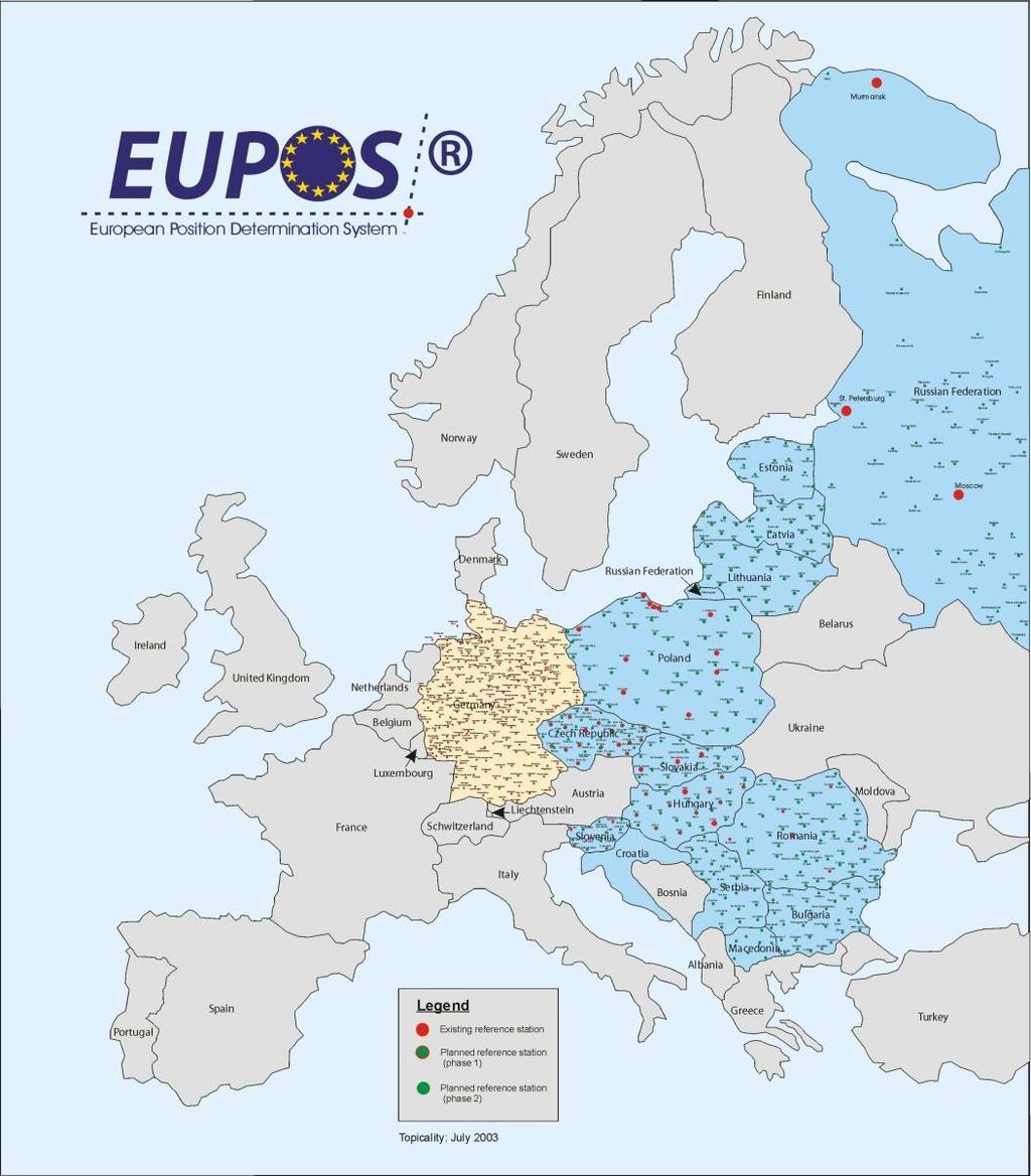 júl 2002 Projekt a iniciatíva EUPOS Iniciatíva založená na GNSS workshope v Berlíne (marec 2002) Iniciátor: Gerd Rosenthal (SenStadt Berlín) 1.