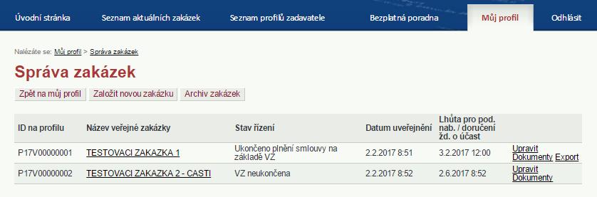 Export dat Protože profil zadavatele je elektronickým nástrojem, musí systém uveřejňování.cz umožnit dle Přílohy k Vyhlášce č. 260/2016 Sb. ke každé ukončené VZ kompletní export: 1.