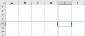 * příčku. Je-li aktivní buňka v prvním viditelném řádku (a ve druhém nebo v některém dalším sloupci), zobrazí Excel pouze svislou příčku.