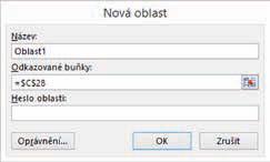 Pro oblast buněk se světle červeným pozadím nastavte možnost odemknutí heslem Praha a pro oblast modrých buněk nastavte možnost odemknutí heslem Plzen (pozor, heslo nesmí obsahovat znaky s