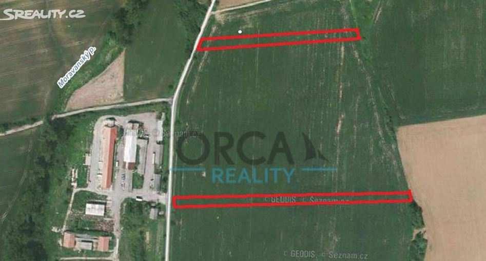 7) Zemědělské pozemky o celkové velikosti 4 343 m² Lokalita: Moravany Nabídková cena: 65 145,- Kč Upravená nabídková cena: 15,- Kč/m 2 Popis: Jedná se dva pozemky