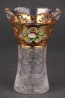 Váza skleněná váza zdobená zlatem v.