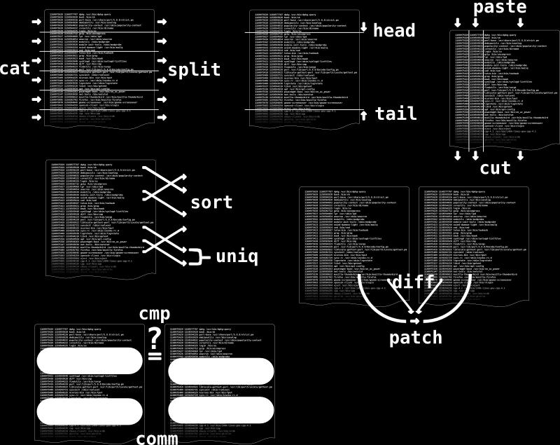 tail cut, paste sort,