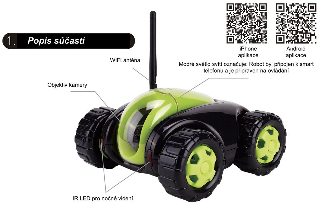 Návod k obsluze CARNEO Cyberbot WIFI CZ Aplikaci "CloudRover4" můžete