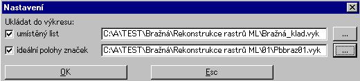 souřadnicovou soustavu a označení mapového listu.