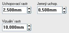 Kromě kreslícího rastru má program ještě tzv. vizuální rastr, který slouží pro vizualizaci určitého rozměru, např. 10mm.