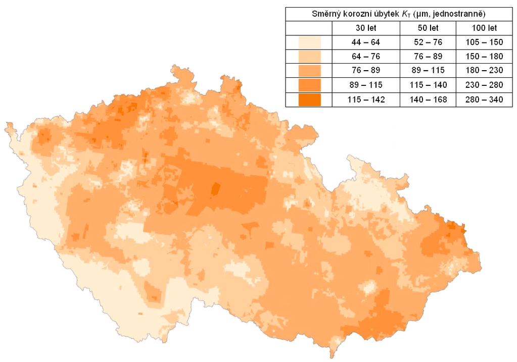 (c) Pro výpočet směrného korozního úbytku K T nebo přímo návrhové hodnoty korozního úbytku K Td lze použít specializovaný software, který je dostupný na www.atmofix.cz. Obr.