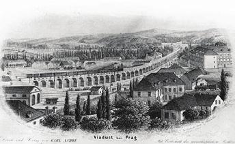 C Negrelliho viadukt (^ 1857) Negrelliho viadukt spojuje Masarykovo nádraží v Praze přes ostrov Štvanici s Bubny.