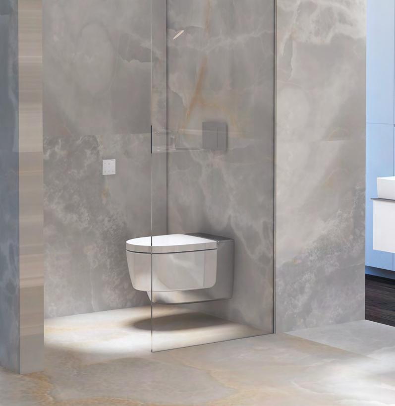 GEBERIT AQUACLEAN MERA COMFORT A CLASSIC TECHNOLOGIE SPRCHOVÁNÍ WHIRLSPRAY KERAMICKÁ MÍSA BEZ OKRAJŮ S TECHNOLOGIÍ SPLACHOVÁNÍ TURBOFLUSH DÁLKOVÉ OVLÁDÁNÍ ODSÁVÁNÍ ZÁPACHU FUNKCE