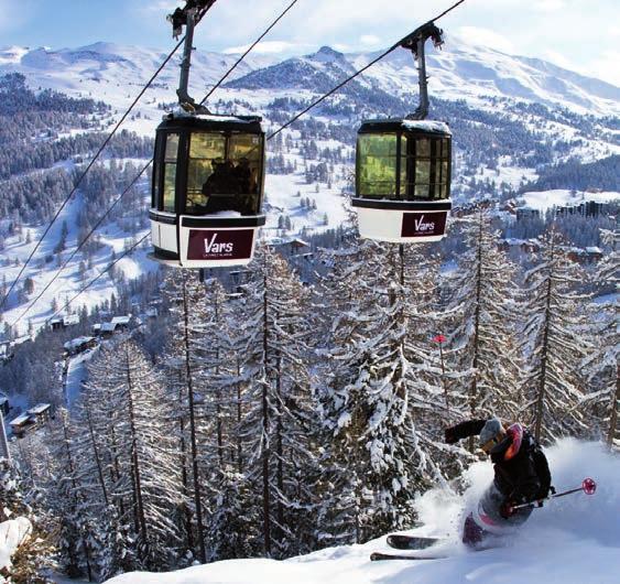 Francie USA Rakousko Itálie Popis oblasti www.cekare.cz Kabinová lanovka z centra Vars La Forêt Blanche je lyžařská oblast, která se nachází v samém srdci prosluněných Hautských Alp.