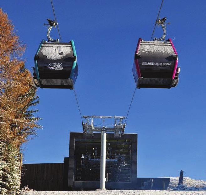 Francie USA Rakousko Itálie Popis oblasti Kabinová lanovka na Alpe Lusia Val di Fiemme/Obereggen je jedna z dvanácti lyžařských oblastí největšího lyžařského regionu v Evropě Dolomity Superski, který