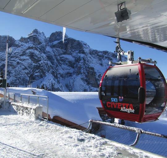 Francie USA Rakousko Itálie Popis oblasti Kabinová lanovka v Alleghe Civetta leží na jižním okraji Dolomit pod masivem Monte Civetta.