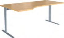 Stůl pracovní ergonomický s přední clonou z LTD a podpěrnou nohou - levý TL14 1600 x 1200 / 800 x 750 (přední hrana 600) TL16 1800 x 1200 / 800 x 750 (přední hrana 600) Stůl pracovní ergonomický s