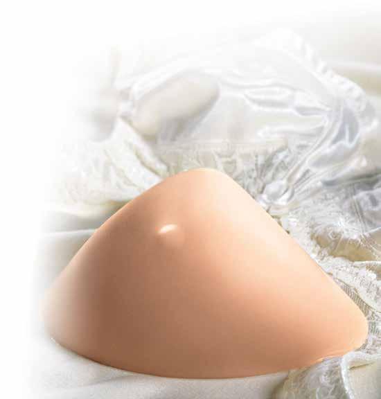 Amoena Essential Neodlehčené epitézy Hmotnost neodlehčené epitézy odpovídá hmotnosti prsu, který zůstal zachován. Při vložení epitézy do podprsenky Vás její tíha překvapí.