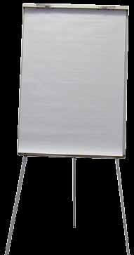 Flipchart Mobilchart Pro Magnetický flipchart s lakovaným povrchem na pojízdném stojanu, 5 uzamykatelných koleček, nastavitelná výška i uchycení bloku, náklon tabule 30, výsuvná ramena.