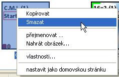 Vymazání stránky Stránku smažeme z jiné stránky tím, že ji označíme