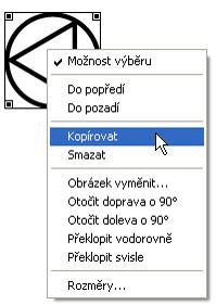Kopirovaní prvky a skupiny prvků CAN Touch, Online-schéma C.M.I. a Přehled funkcí regulace UVR16x2 64 Kliknete-li pravým tlačítkem myši na nějaký objekt, objeví se výběrové menu.