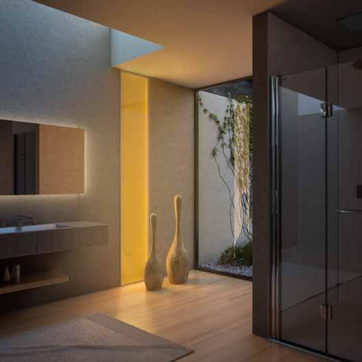 DLIGHT OSVĚTLENÍ PRO KOUPELNY A BYTY MODELY PŘEHLED Nově také se stěnovým rámem a volitelným těsněním IP - 67 LED osvětlení pro koupelny a byty Vysoce kvalitní čelní ploha vyrobená ze saténového skla