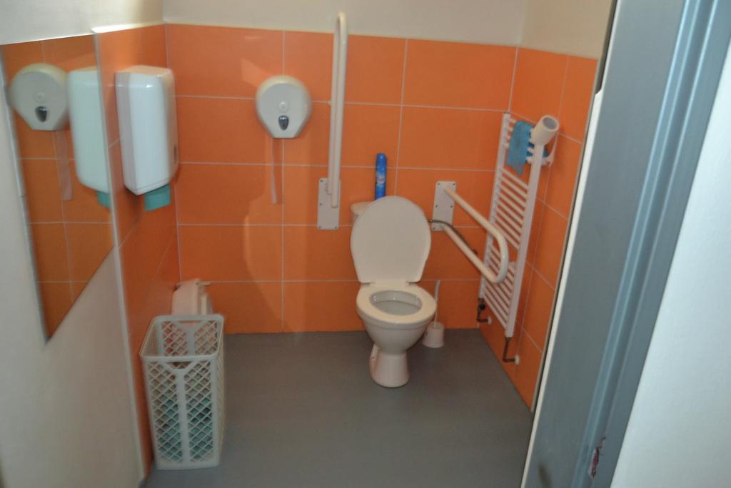 WC PŘÍSTUPNÁ TOALETA WC I. Nachází se v dámských toaletách (případně v dámských i pánských) nebo je umístěna samostatně.