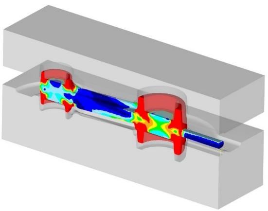 Simulace procesu vstřikování Simulací vstřikovacího procesu lze určit slabá místa v konstrukci dílu a formy.