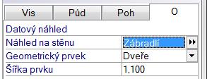 Designér oken a dveří 12 z 31 Horní hrana stěny Spodní strana Horního pásu Horní hrana spodního pásu Spodní hrana stěny Záložka O.