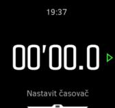 Časovače Hodinky jsou vybaveny stopkami a odpočítáváním pro základní měření času. Při zobrazení ciferníku otevřete spouštěč a přejděte nahoru na ikonu měřiče času.