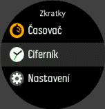 3.37. Ciferníky Hodinky Suunto Spartan Sport se dodávají s možností výběru z různých ciferníků, ve stylu digitálních i analogových hodinek. Změna ciferníku: 1.