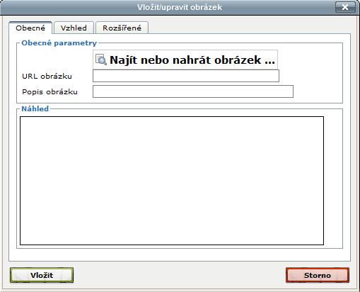 nahrání se v poli URL obrázku automaticky objeví
